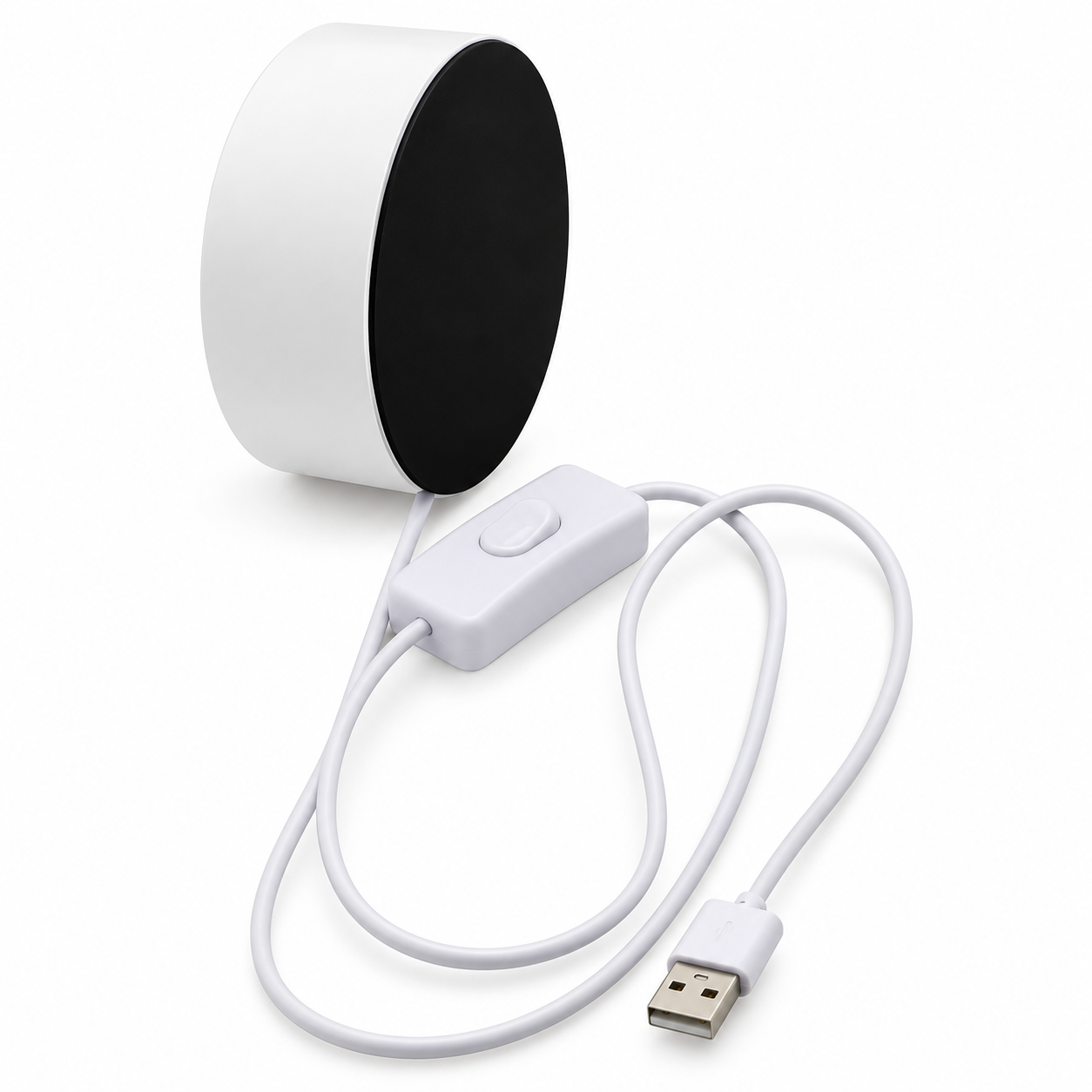 LED lamp base with USB cable and inline switch