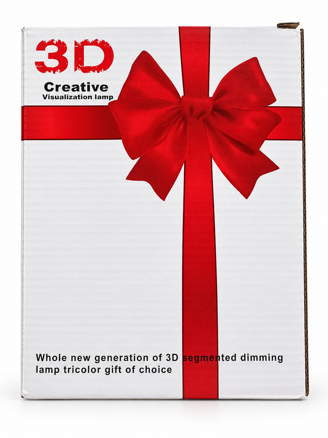 LED lamp gift box with red ribbon and bow